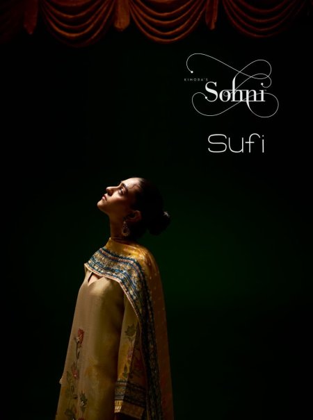 Sufi By Kimora Sohni Zari Silk Printed Hand Work Salwar Suits
